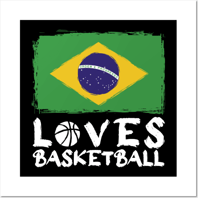 Brazil Loves Basketball Wall Art by Arestration